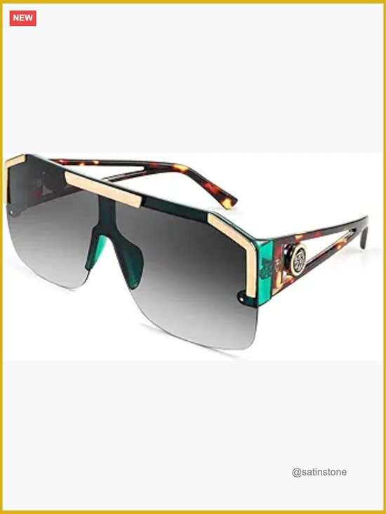 Square Oversized Shield Sunglasses UV400 One Piece Lens Unisex main image 7